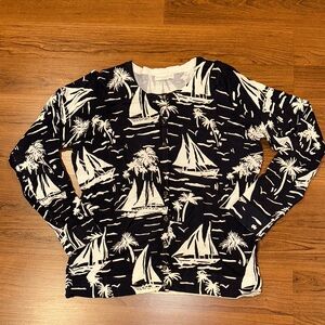 Nautical Print Cardigan